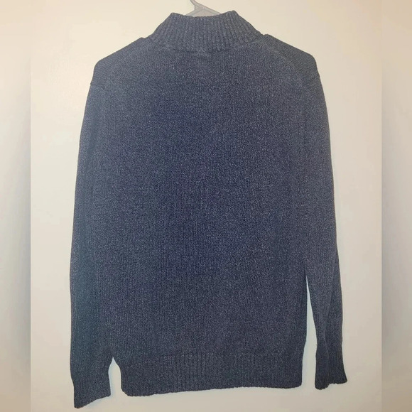 Men's Large Calvin Klein 100% cotton pullover sweater dark blue neck zipper - Picture 9 of 9